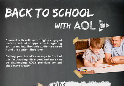 AOL Back to school email/microsite view 1