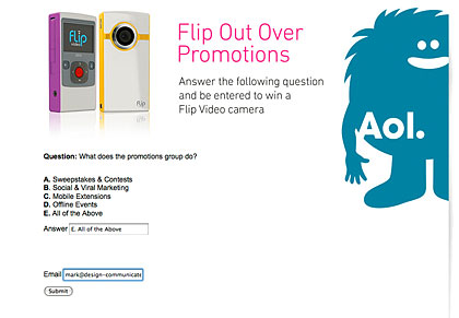 AOL Promotions Flipout Giveaway view 1