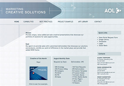 AOL Creative Solutions Website view 1