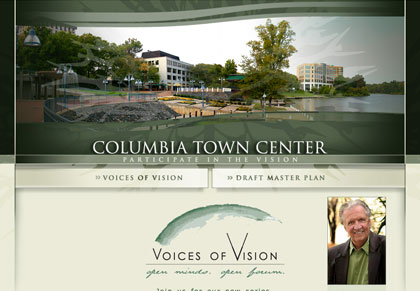 Columbia Town Center Public Realtions Website website view 1