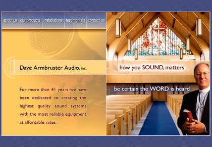 Dave Armbruster Audio Website view 1
